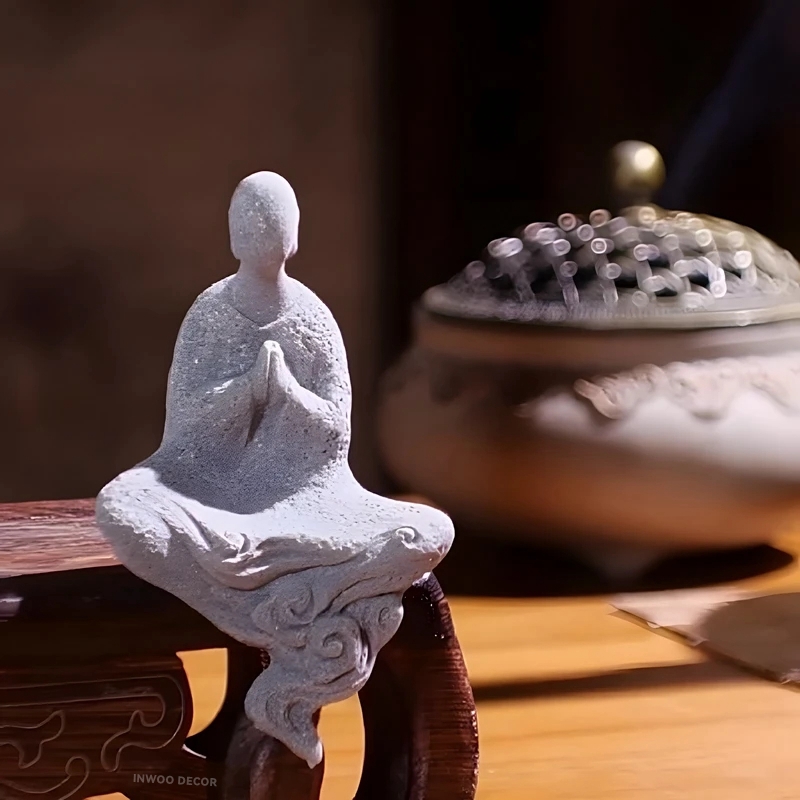 Stone Buddha Statue Little Mon - đánh giá và giá Bonsai Garden Desk