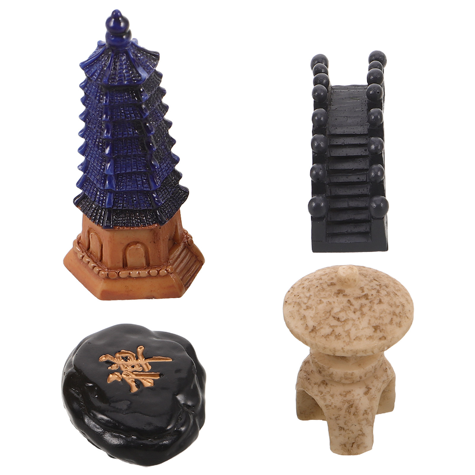 4Pcs Mini Japanese Pagoda Stat - đánh giá và giá Bonsai Garden Desk