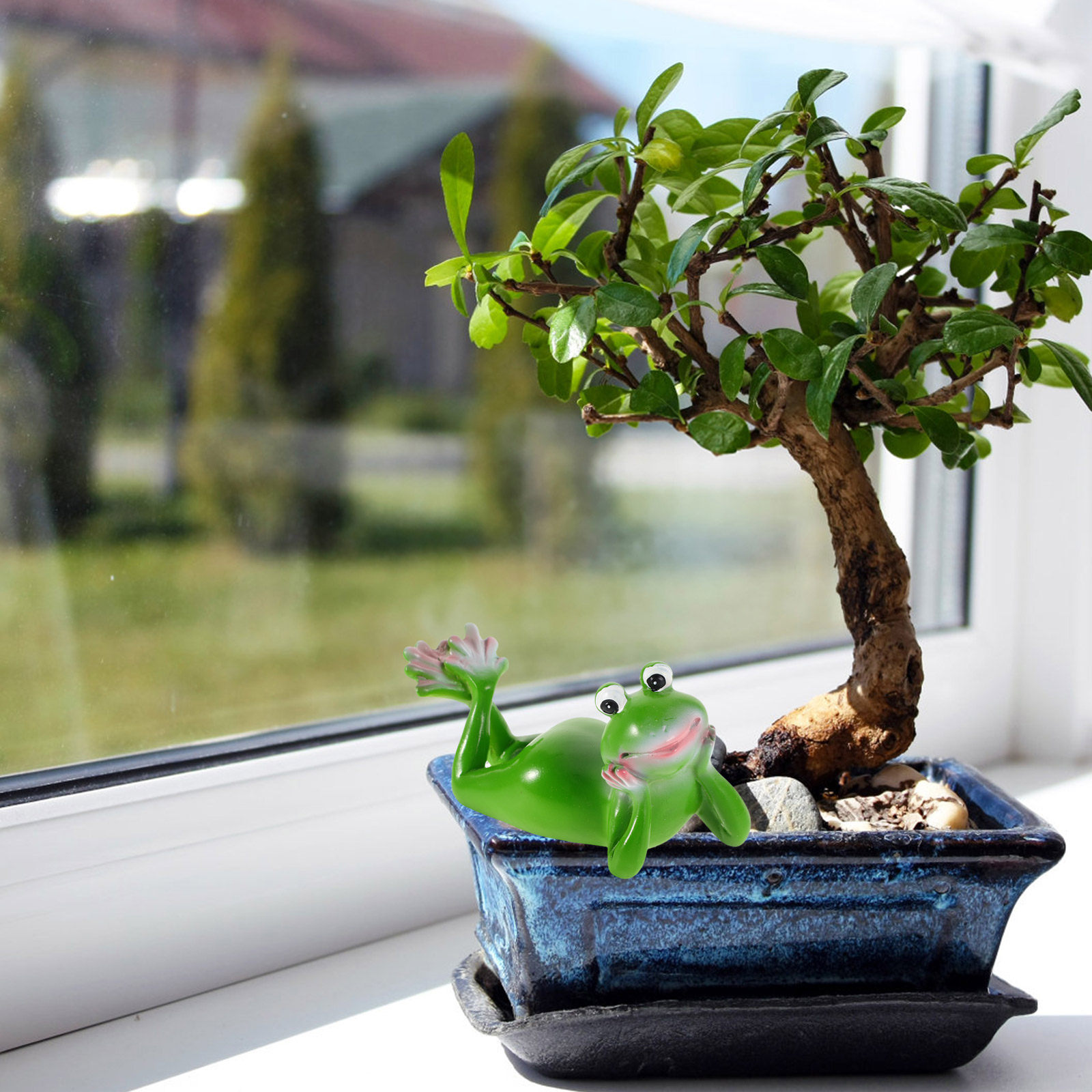 Resin Frog Garden Ornament Cut - đánh giá và giá Bonsai Garden Desk